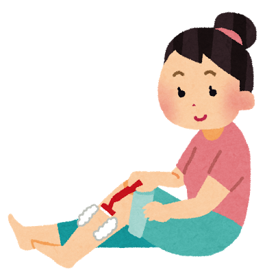 ムダ毛を処理している女性